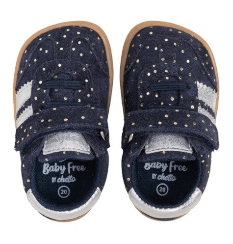 DEPORTIVA BAREFOOT AZUL CON PUNTOS
