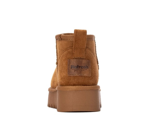 Botin Suela Goma Plano Camel