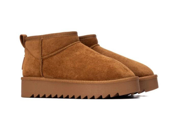 Botin Suela Goma Plano Camel