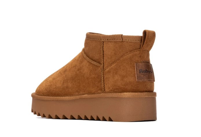 Botin Suela Goma Plano Camel
