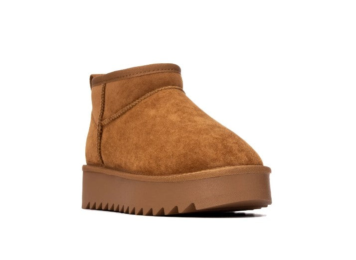 Botin Suela Goma Plano Camel